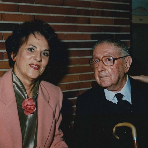 Con Irene Iribarren en el Museo de la Ciudad en 1993.